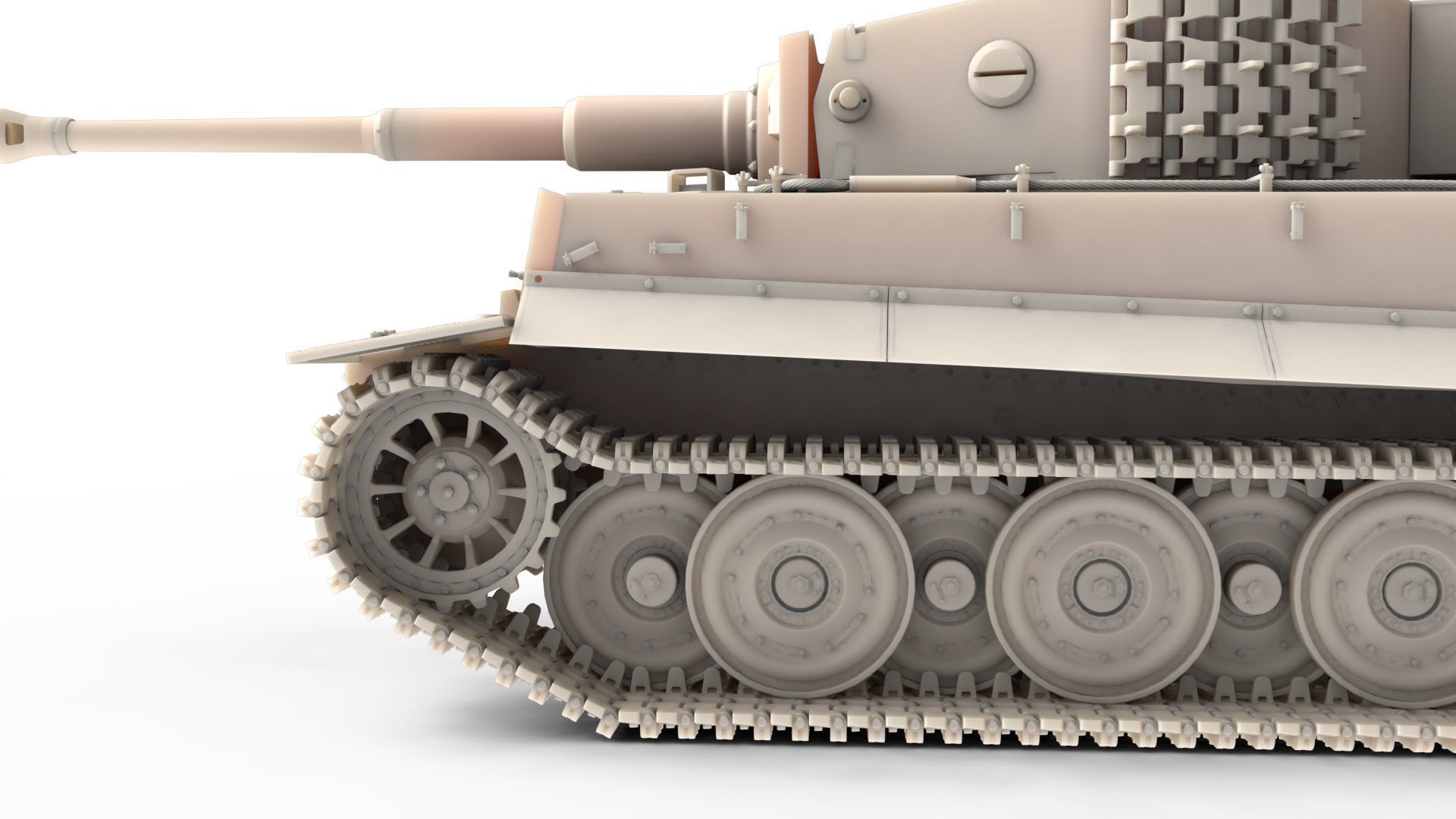 Panzerkampfwagen VI Sd kfz 181 Tiger I ausf E Late production 3D model_9