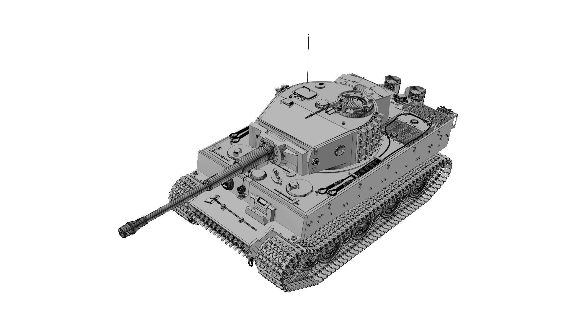 Panzerkampfwagen VI Sd kfz 181 Tiger I ausf E Late production 3D model_40