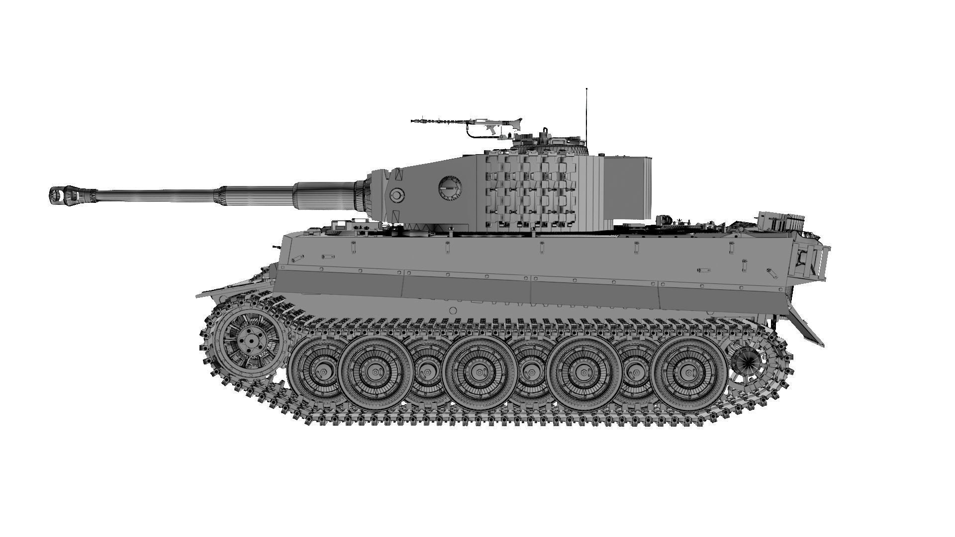 Panzerkampfwagen VI Sd kfz 181 Tiger I ausf E Late production 3D model_25