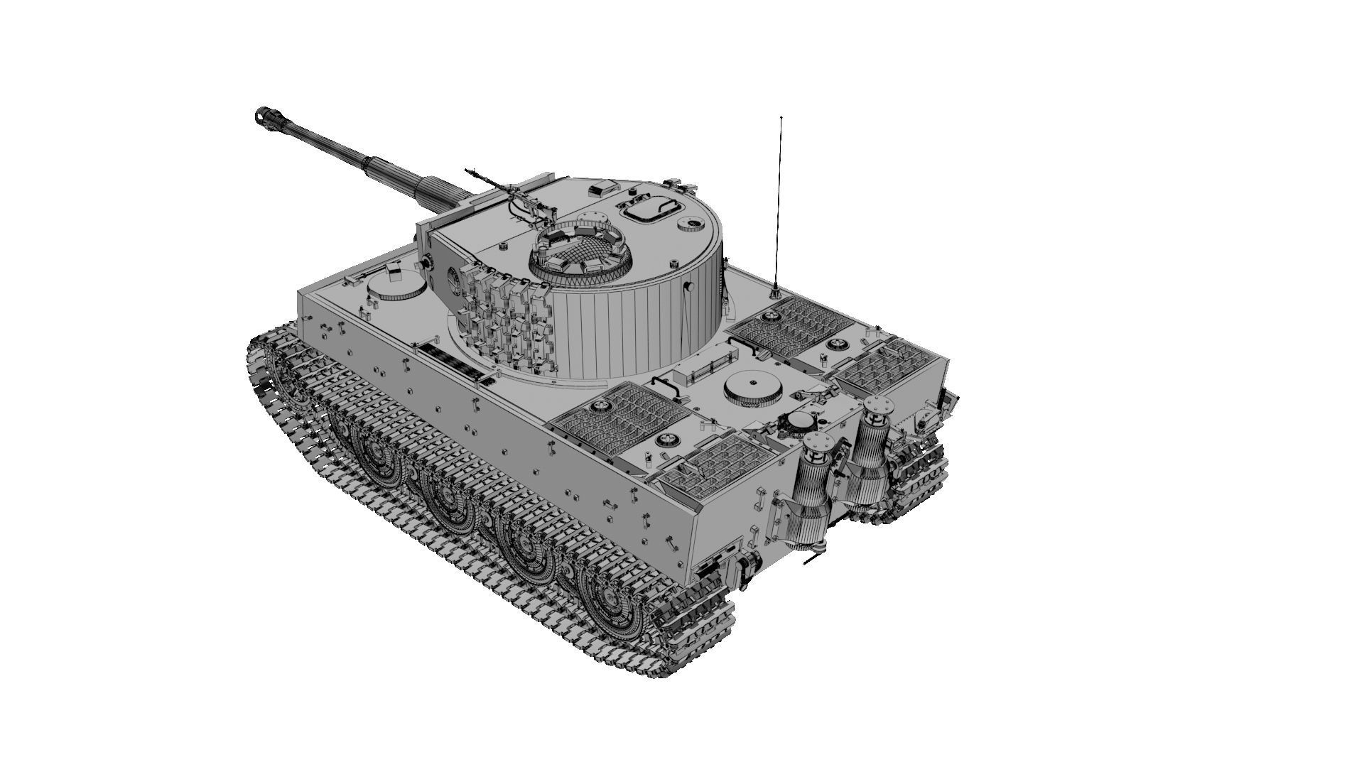 Panzerkampfwagen VI Sd kfz 181 Tiger I ausf E Late production 3D model_50