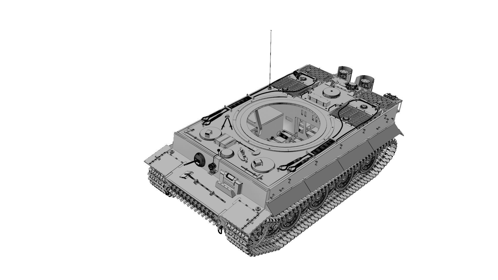 Panzerkampfwagen VI Sd kfz 181 Tiger I ausf E Late production 3D model_37
