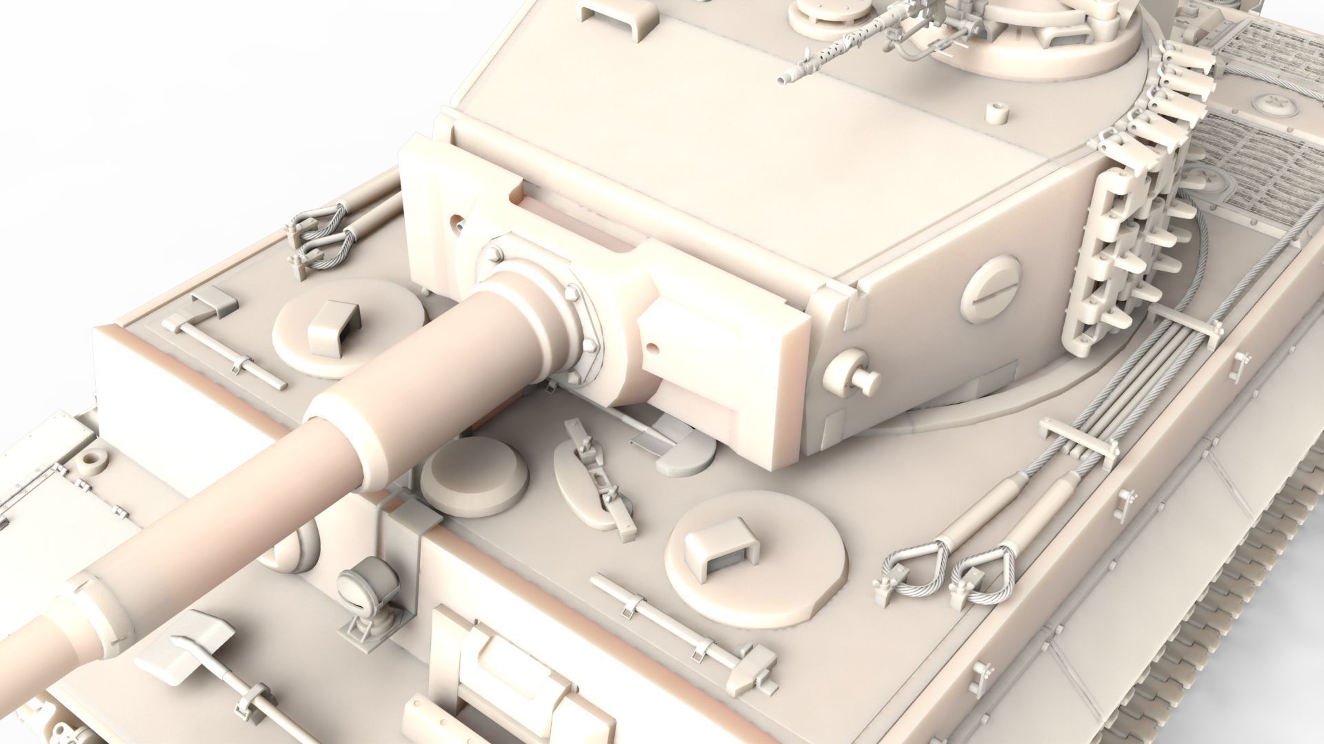 Panzerkampfwagen VI Sd kfz 181 Tiger I ausf E Late production 3D model_7