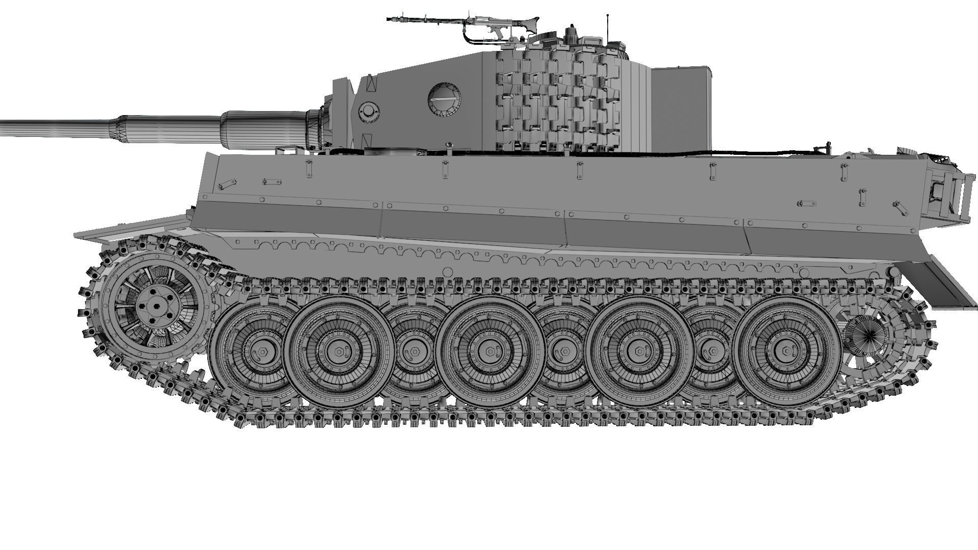 Panzerkampfwagen VI Sd kfz 181 Tiger I ausf E Late production 3D model_29