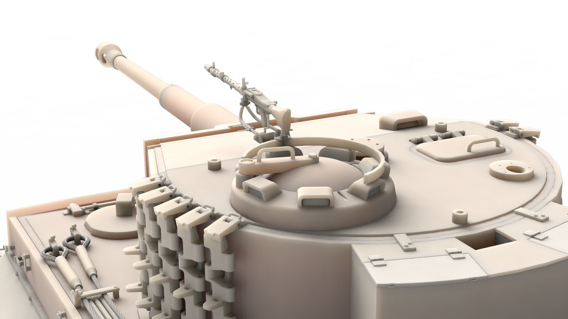 Panzerkampfwagen VI Sd kfz 181 Tiger I ausf E Late production 3D model_14