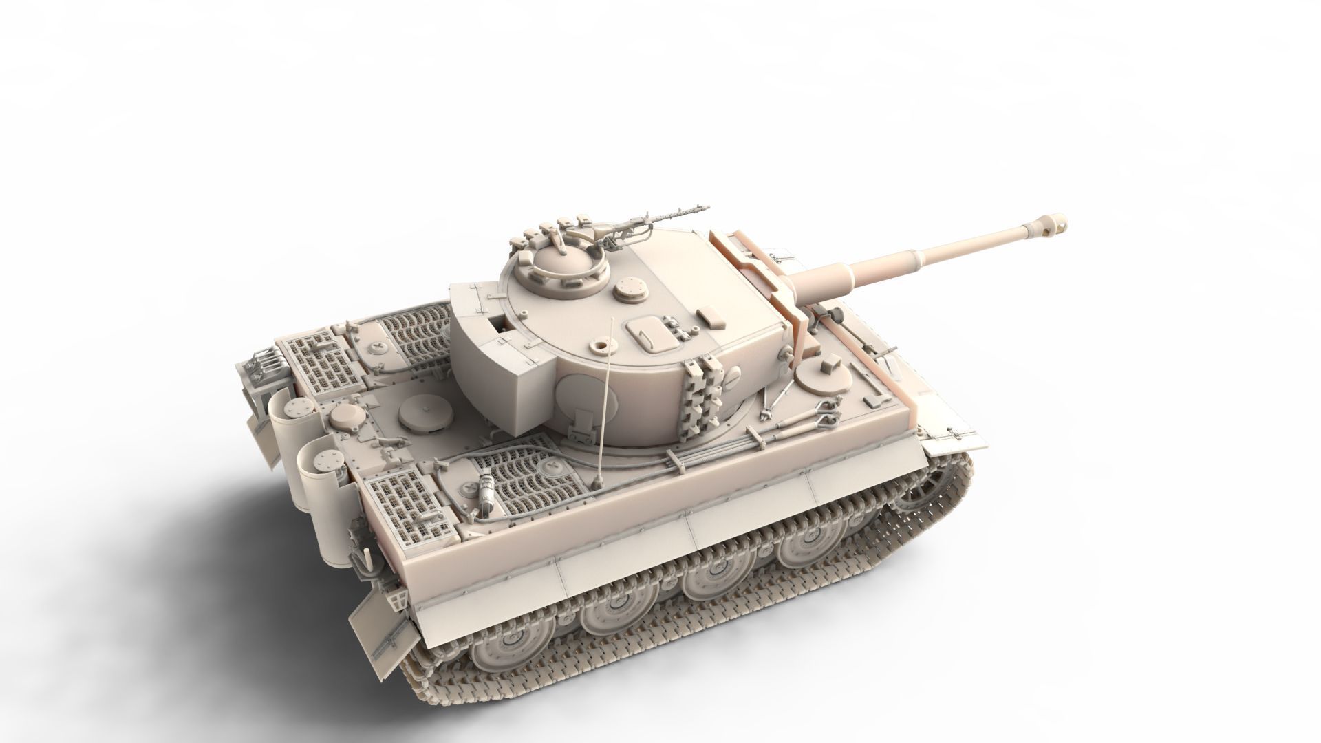 Panzerkampfwagen VI Sd kfz 181 Tiger I ausf E Late production 3D model_4