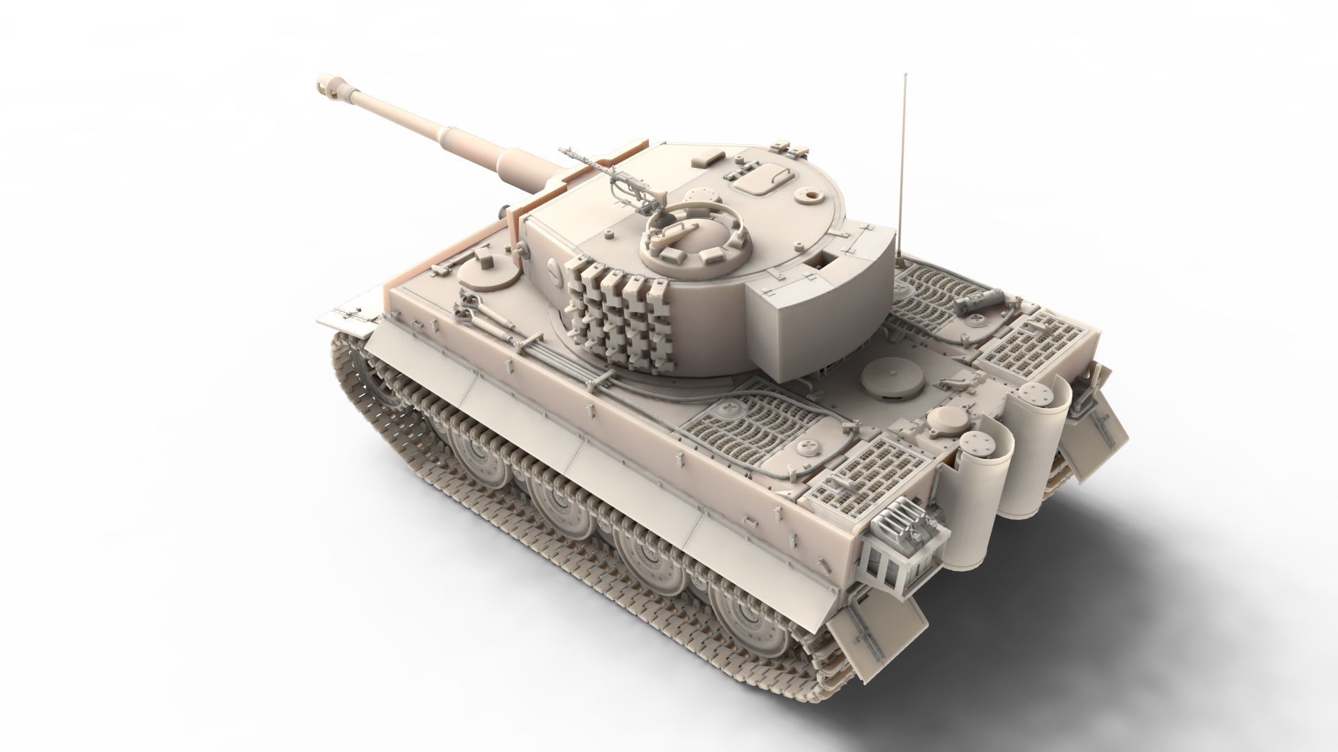 Panzerkampfwagen VI Sd kfz 181 Tiger I ausf E Late production 3D model_2