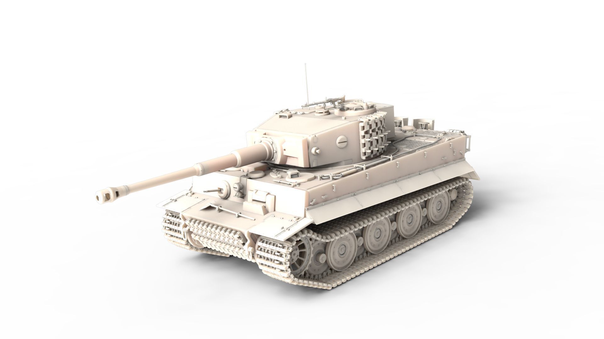 Panzerkampfwagen VI Sd kfz 181 Tiger I ausf E Late production 3D model_1