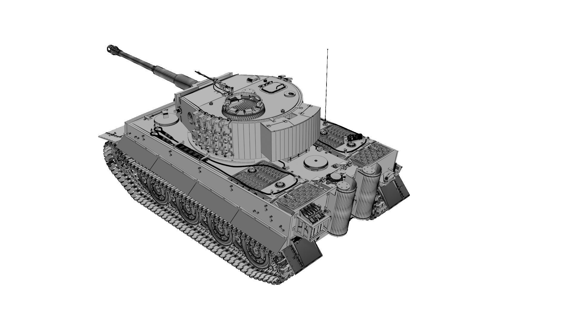 Panzerkampfwagen VI Sd kfz 181 Tiger I ausf E Late production 3D model_48