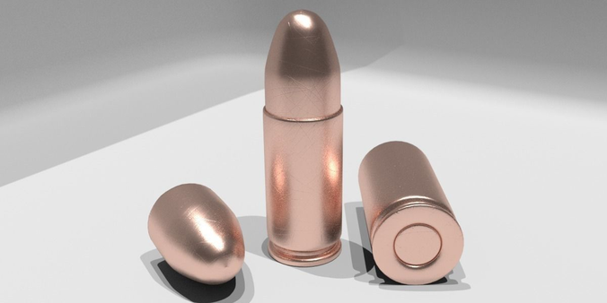9mm Bullet Low-poly 3D model