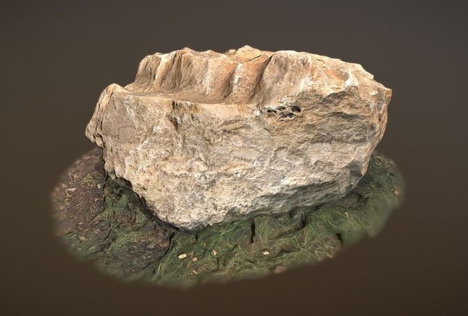 The Stone rock Low-poly 3D model