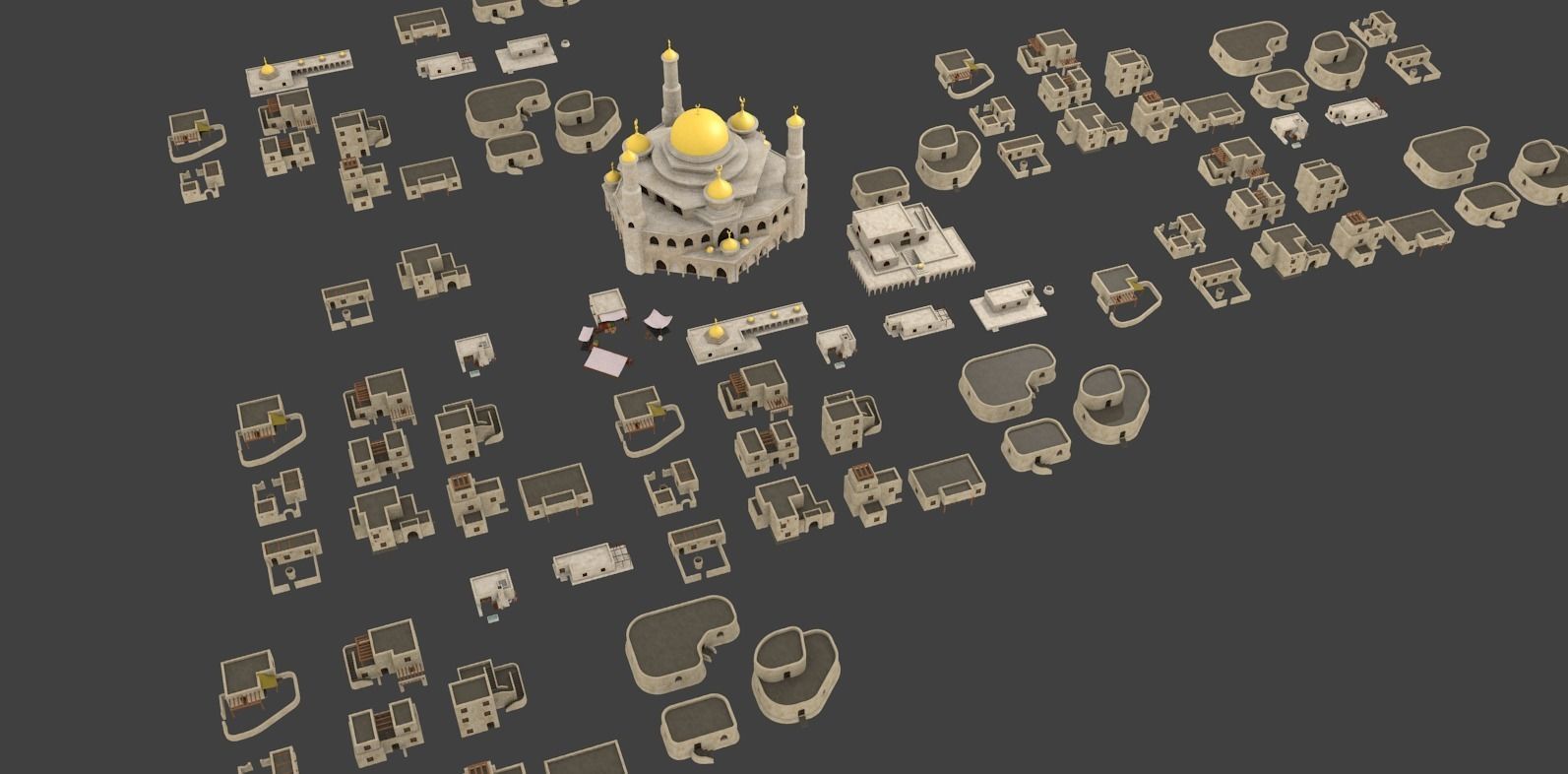 19 arabian house and building 3D model_8