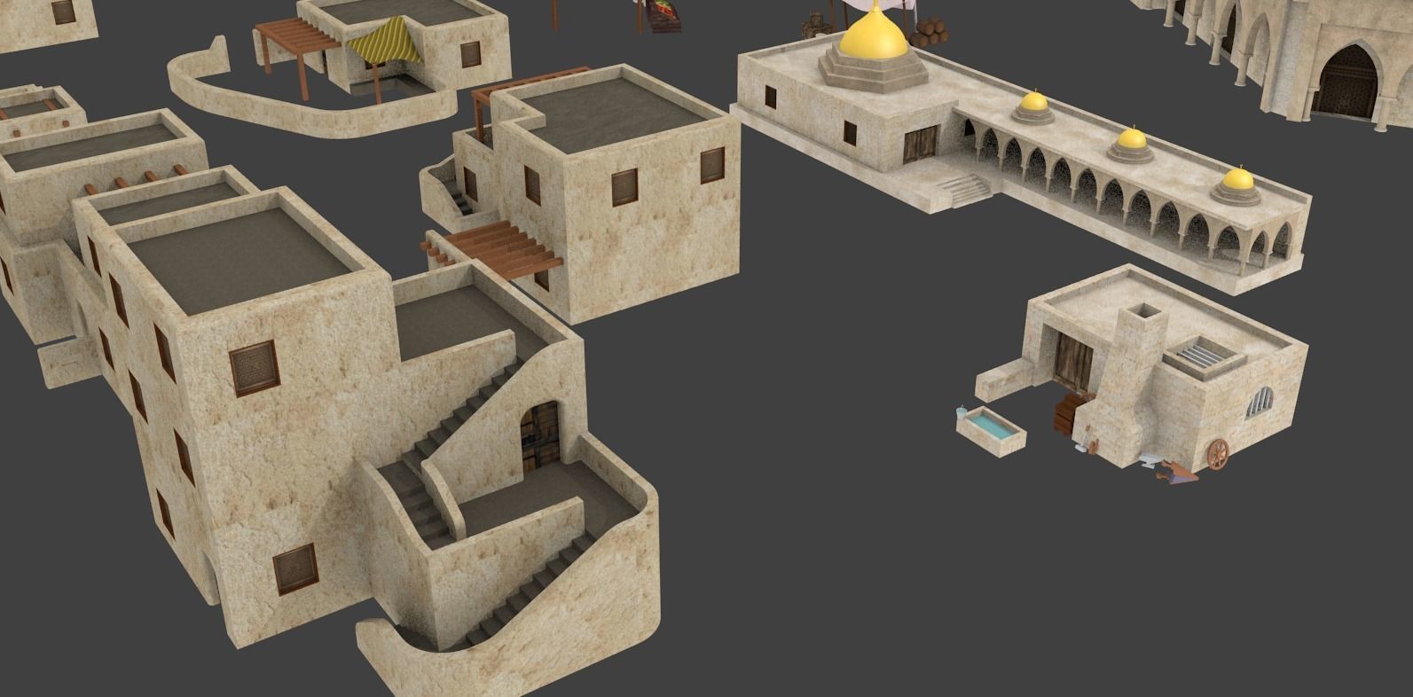 19 arabian house and building 3D model_9