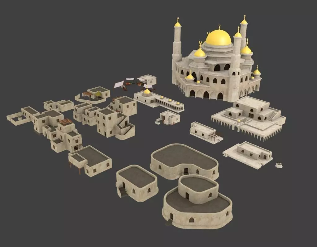 19 arabian house and building 3D model_4