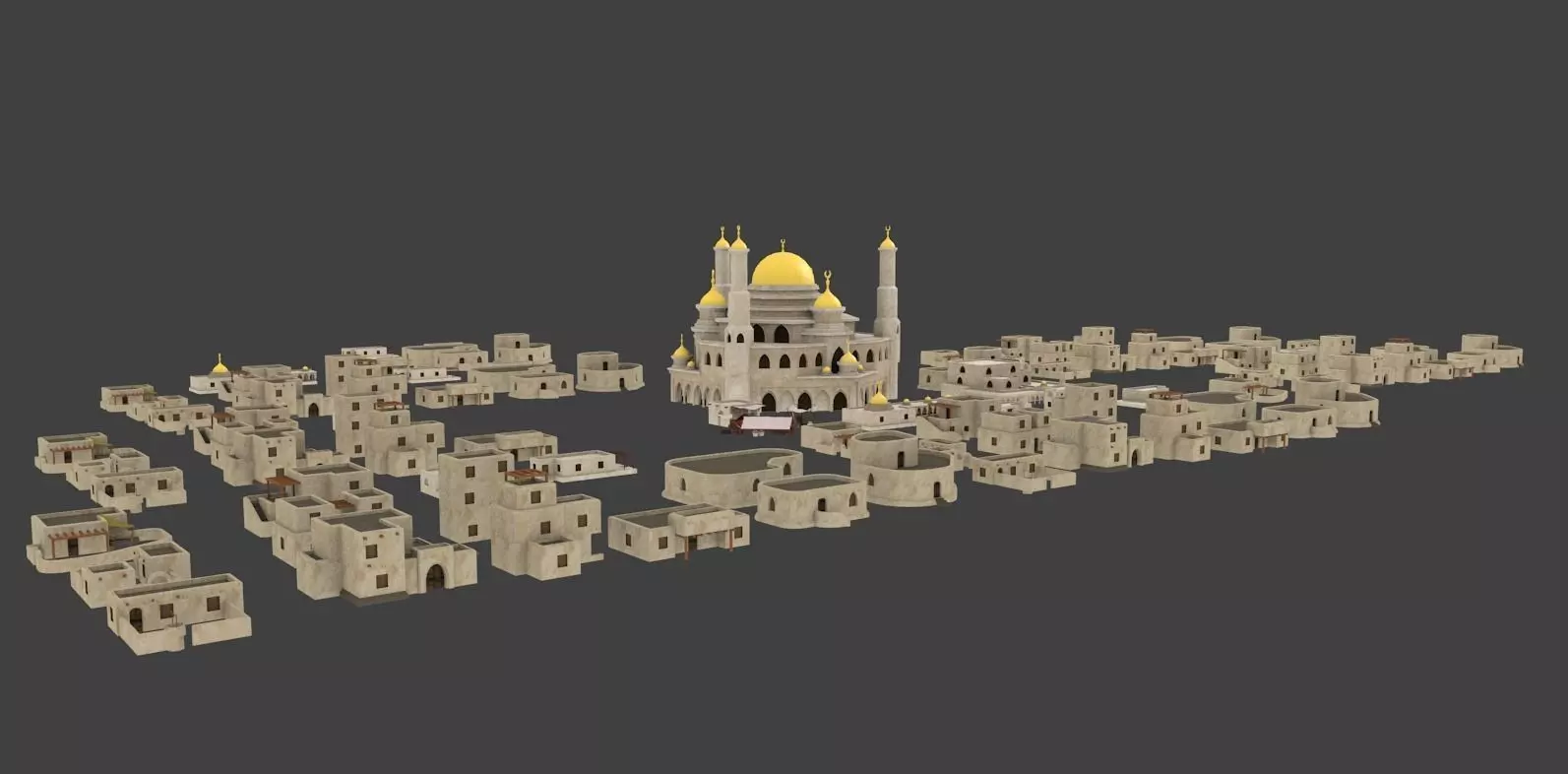 19 arabian house and building 3D model_1