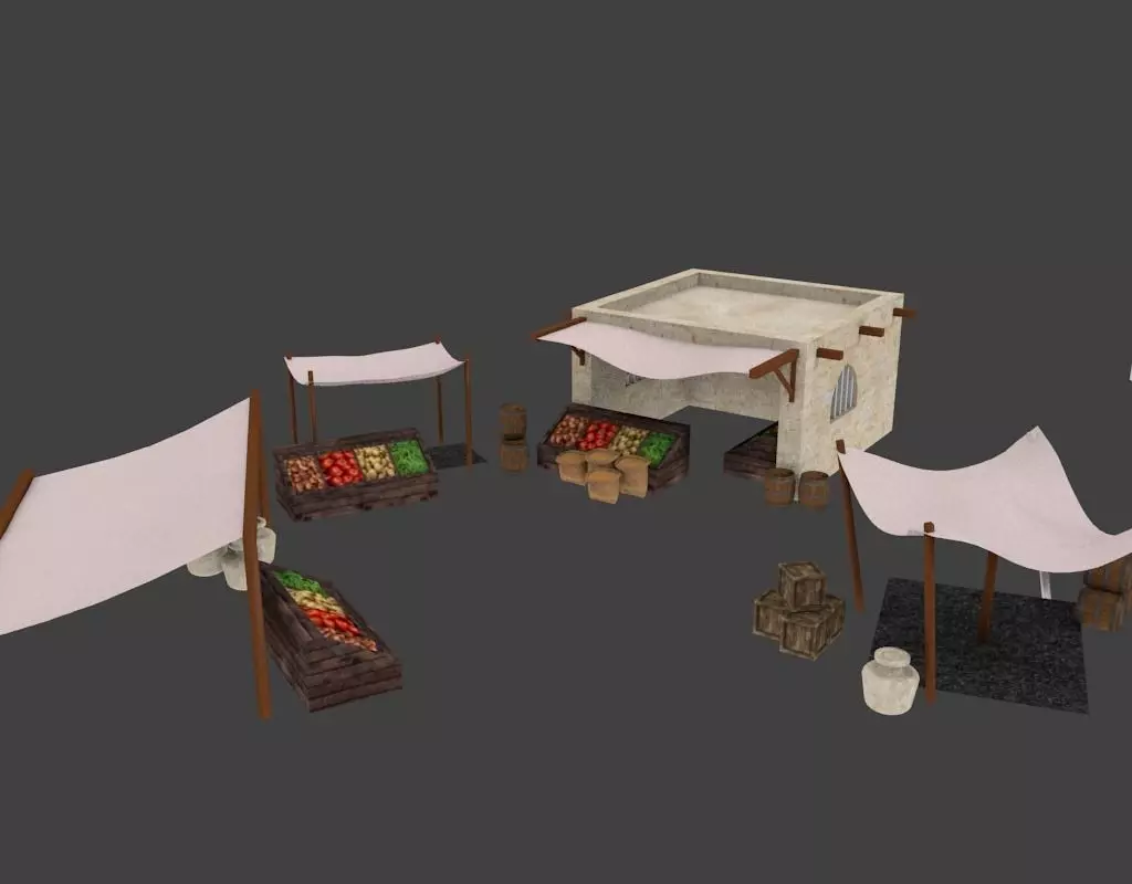 19 arabian house and building 3D model_2