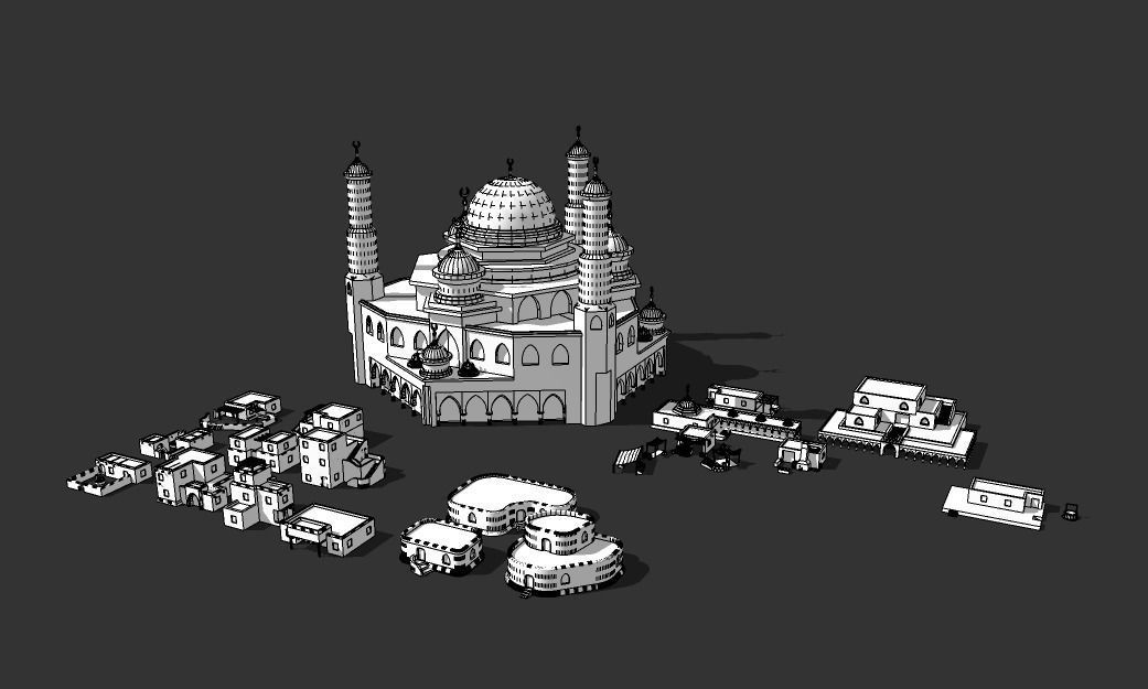 19 arabian house and building 3D model_11