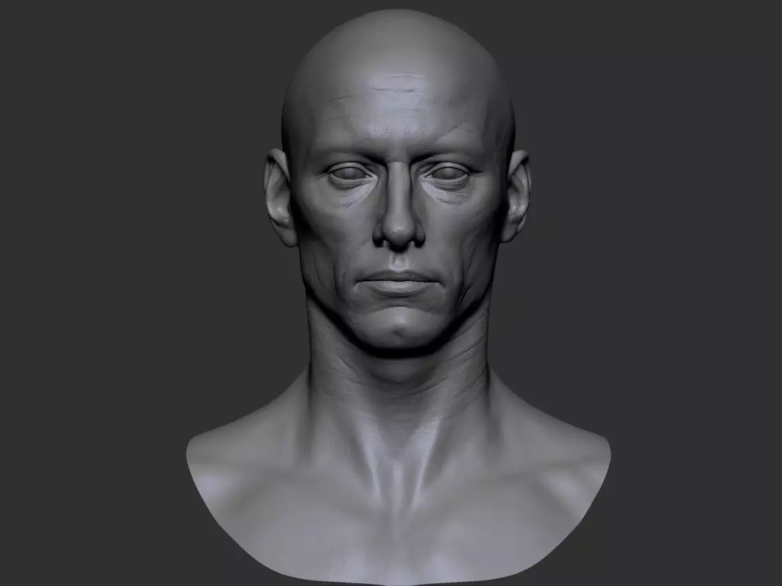 Realistic Male Head Low-poly 3D model