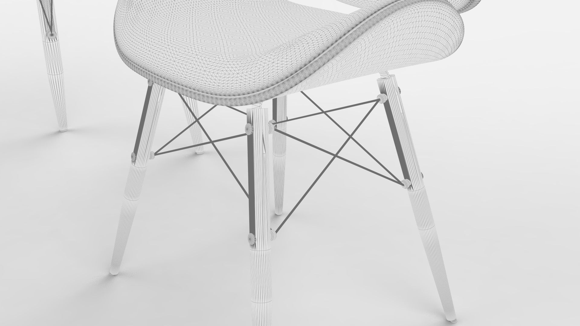 Mid Century Modern Desk and Chair Combo 3D model_4
