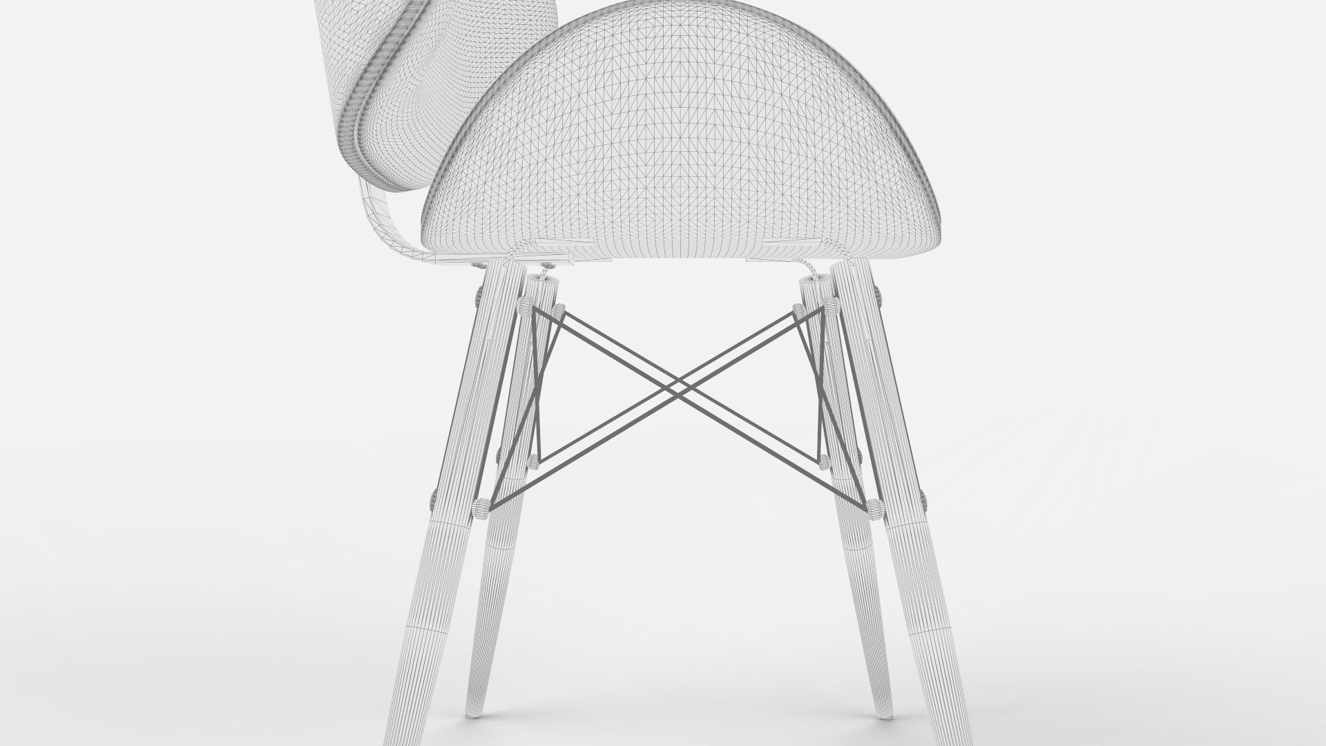 Mid Century Modern Desk and Chair Combo 3D model_5