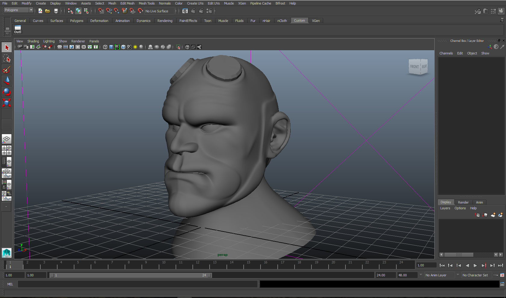 hellboy head 3D print model_2