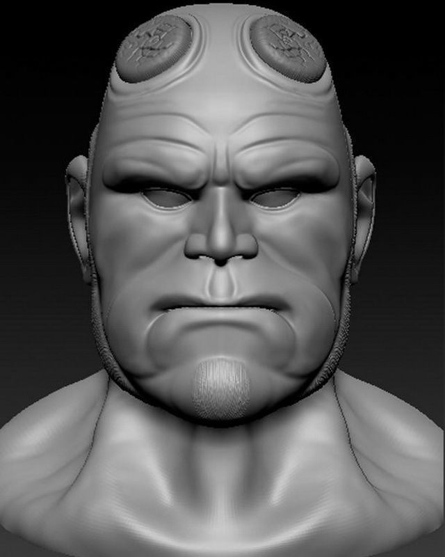 hellboy head 3D print model_3