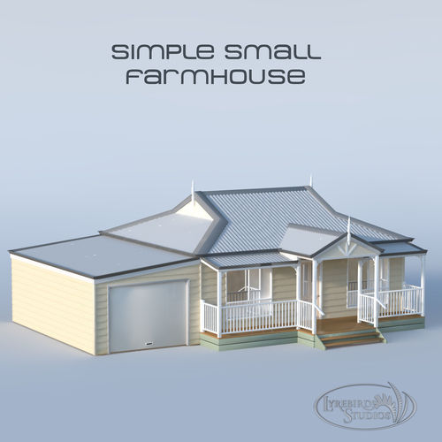Small Weatherboard Farm House 3D model