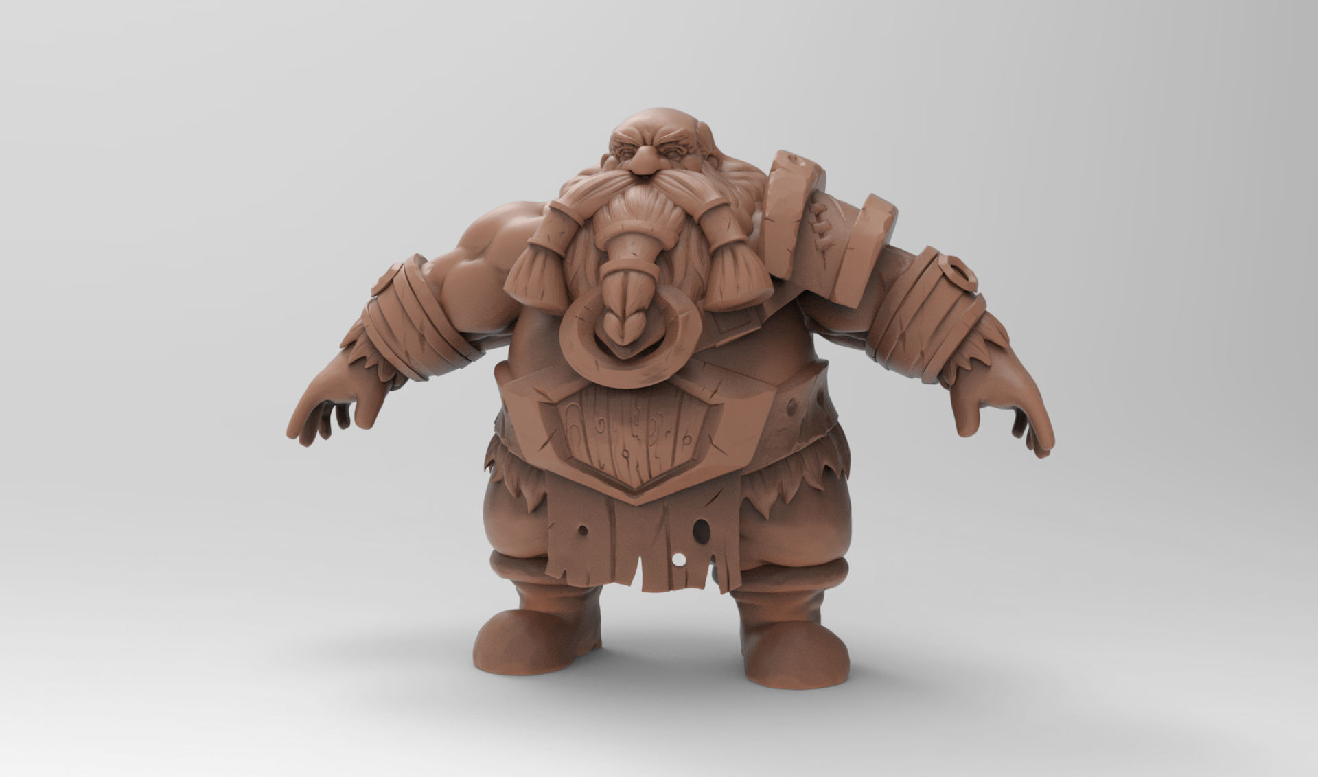 3D Hand-Paint Character Dwarf for games Low-poly 3D model_4
