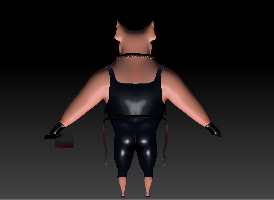 Butcher Pig CG-modeling Character  Low-poly 3D model_4