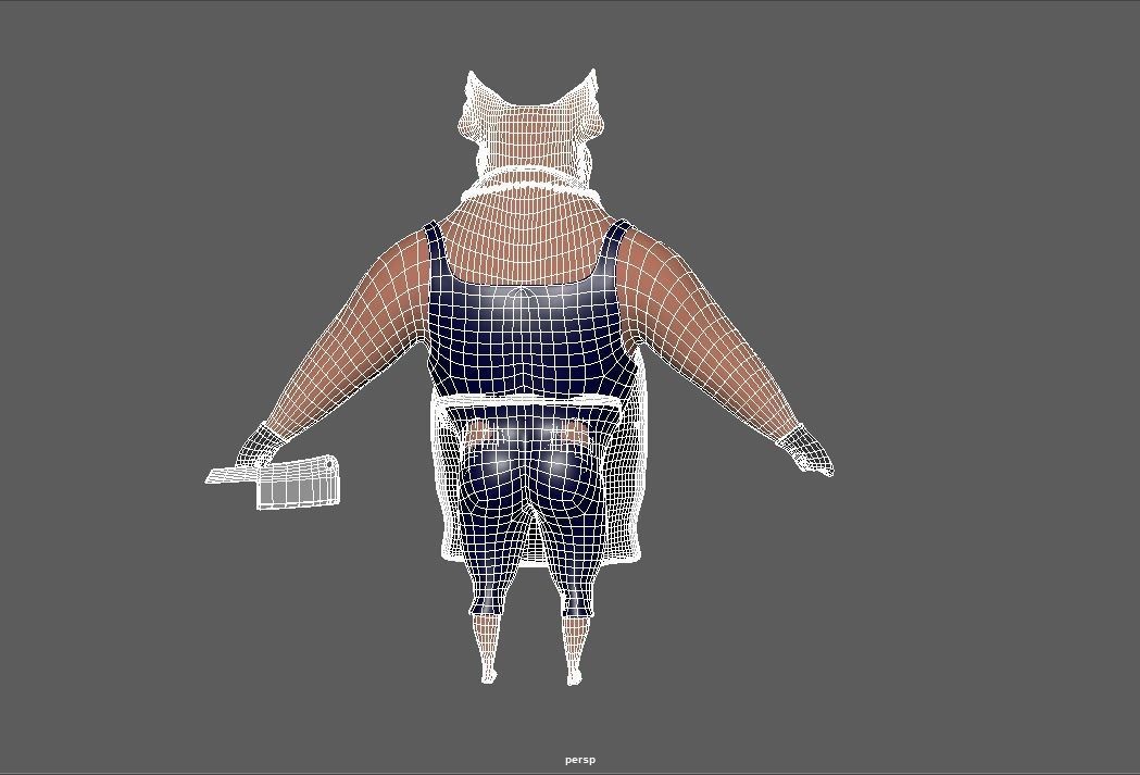 Butcher Pig CG-modeling Character  Low-poly 3D model_10