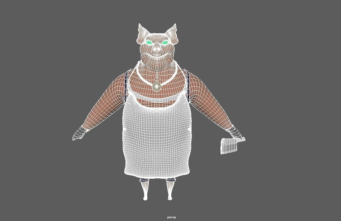 Butcher Pig CG-modeling Character  Low-poly 3D model_9
