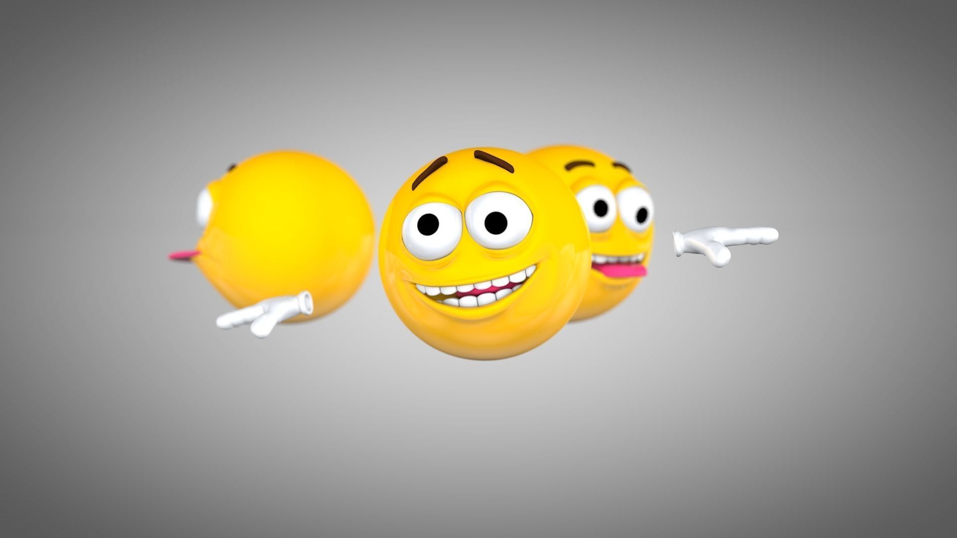Emoji Rigged Character Low-poly 3D model_0