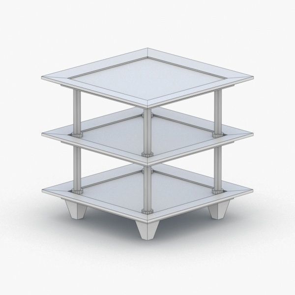 0374 - Coffee Table Low-poly 3D model_1