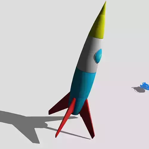 rocket toy and bird