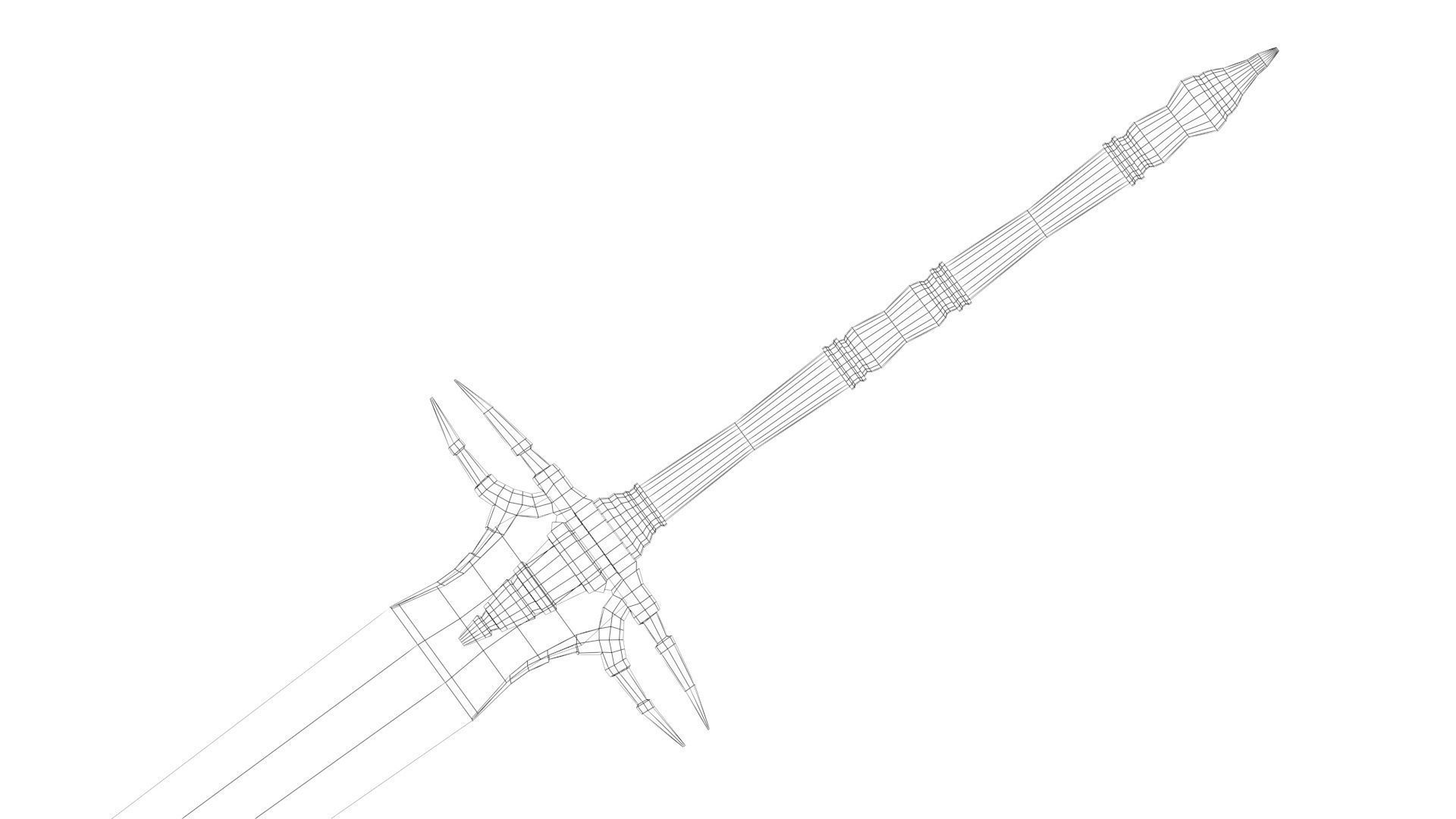 Fantasy Greatsword 3D model_2