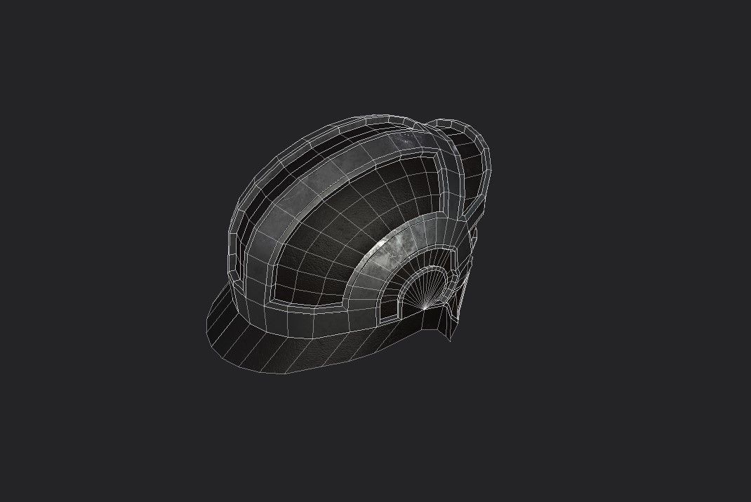 Helmet spartan Low-poly 3D model_9