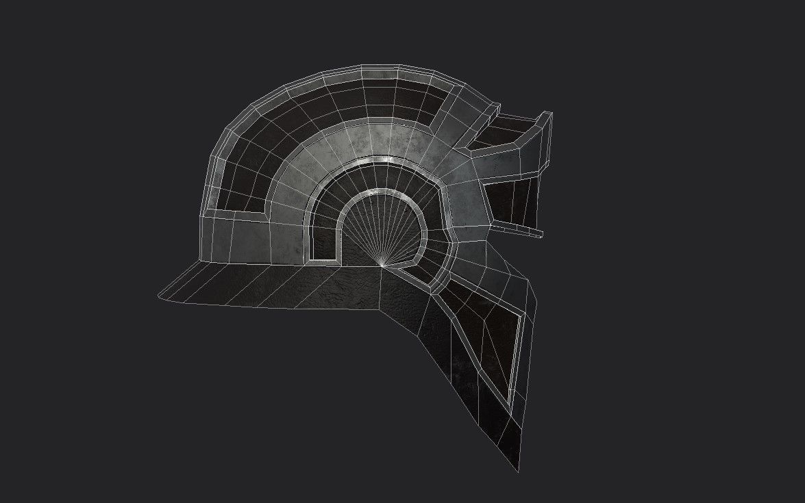 Helmet spartan Low-poly 3D model_7