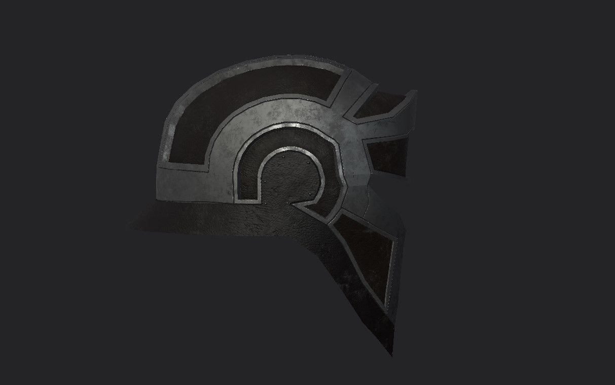 Helmet spartan Low-poly 3D model_6