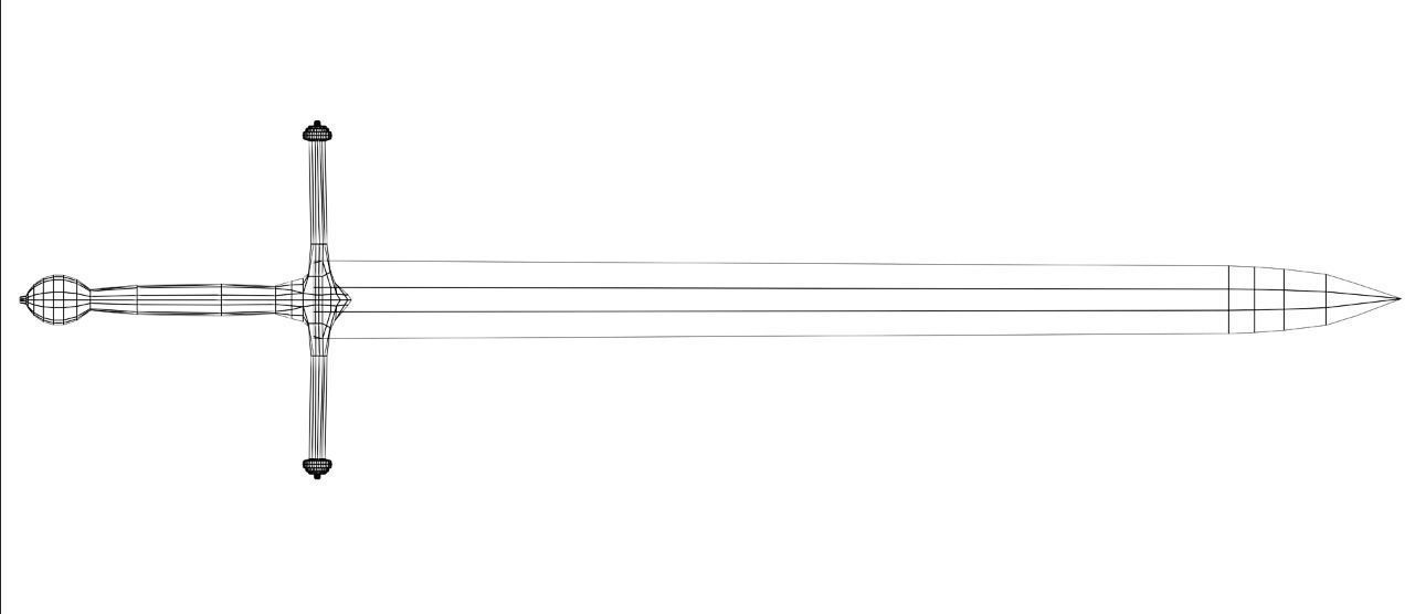 Game of thrones - Ned Stark sword Low-poly 3D model_4