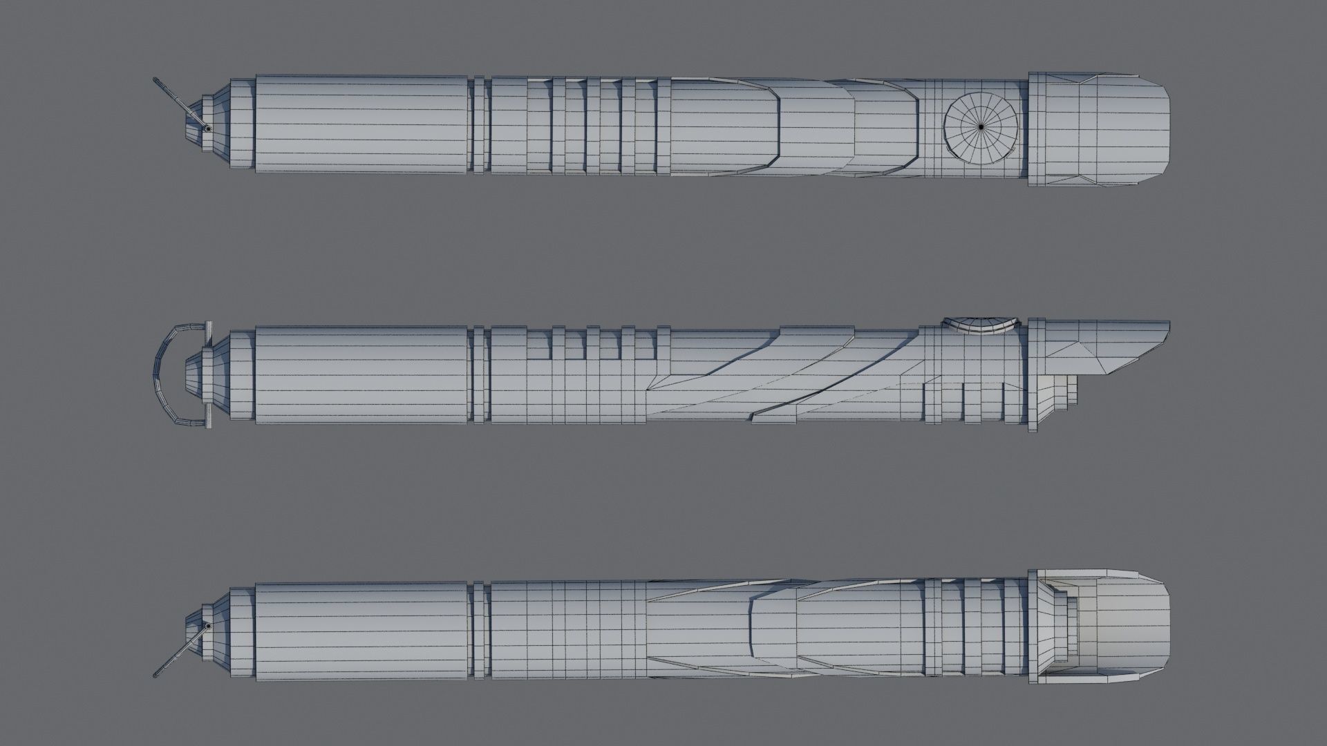 Lightsaber Hilt Low-poly 3D model_2