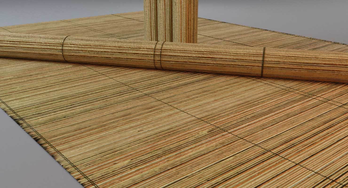 Bamboo Mat tatami 3D model_1