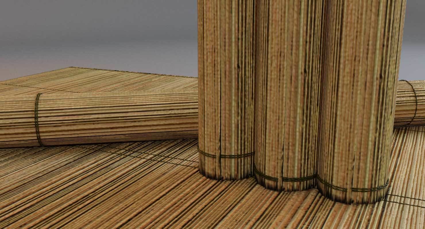 Bamboo Mat tatami 3D model_2