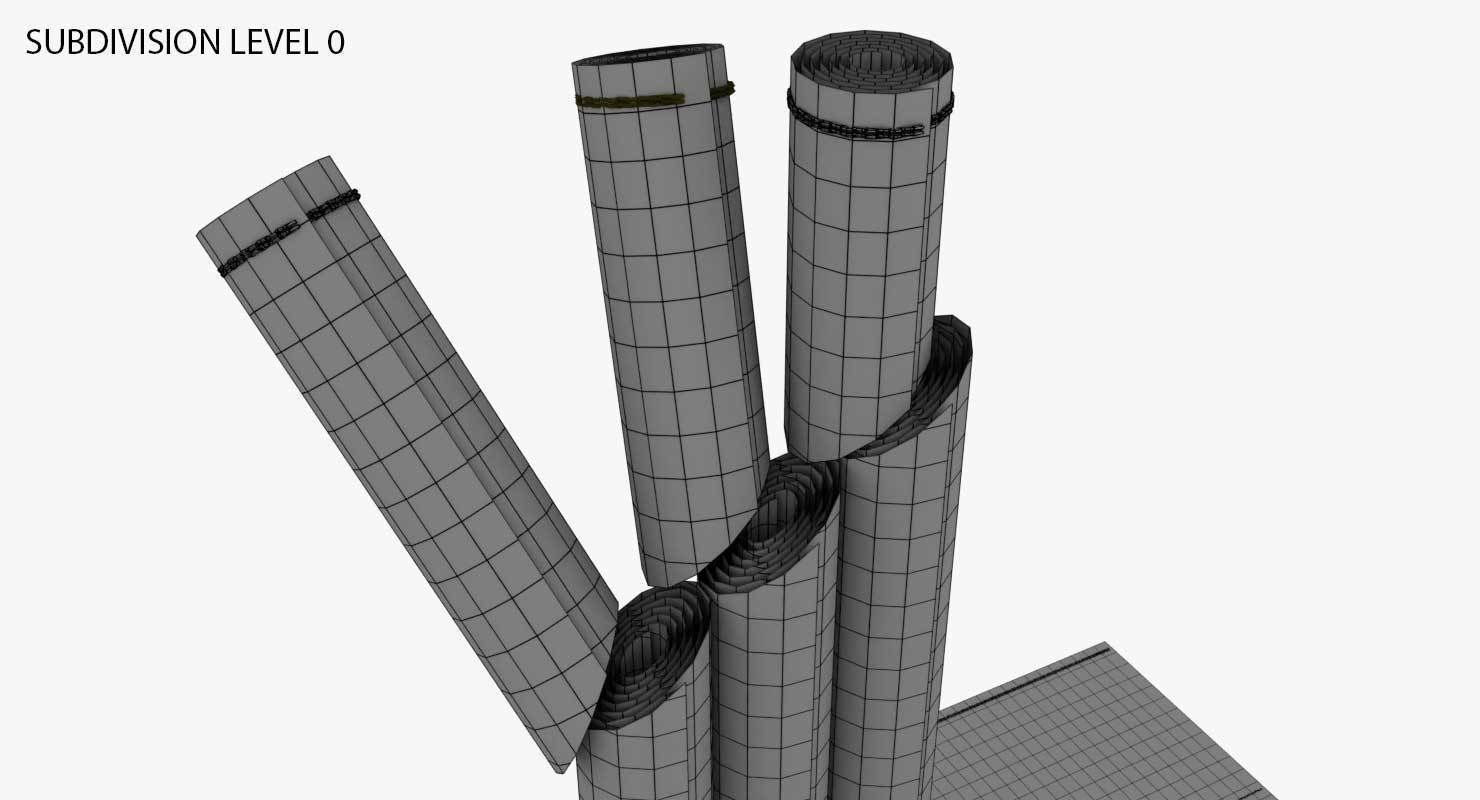 Bamboo Mat tatami 3D model_6