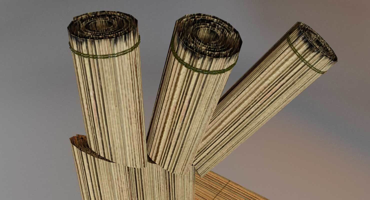 Bamboo Mat tatami 3D model_4