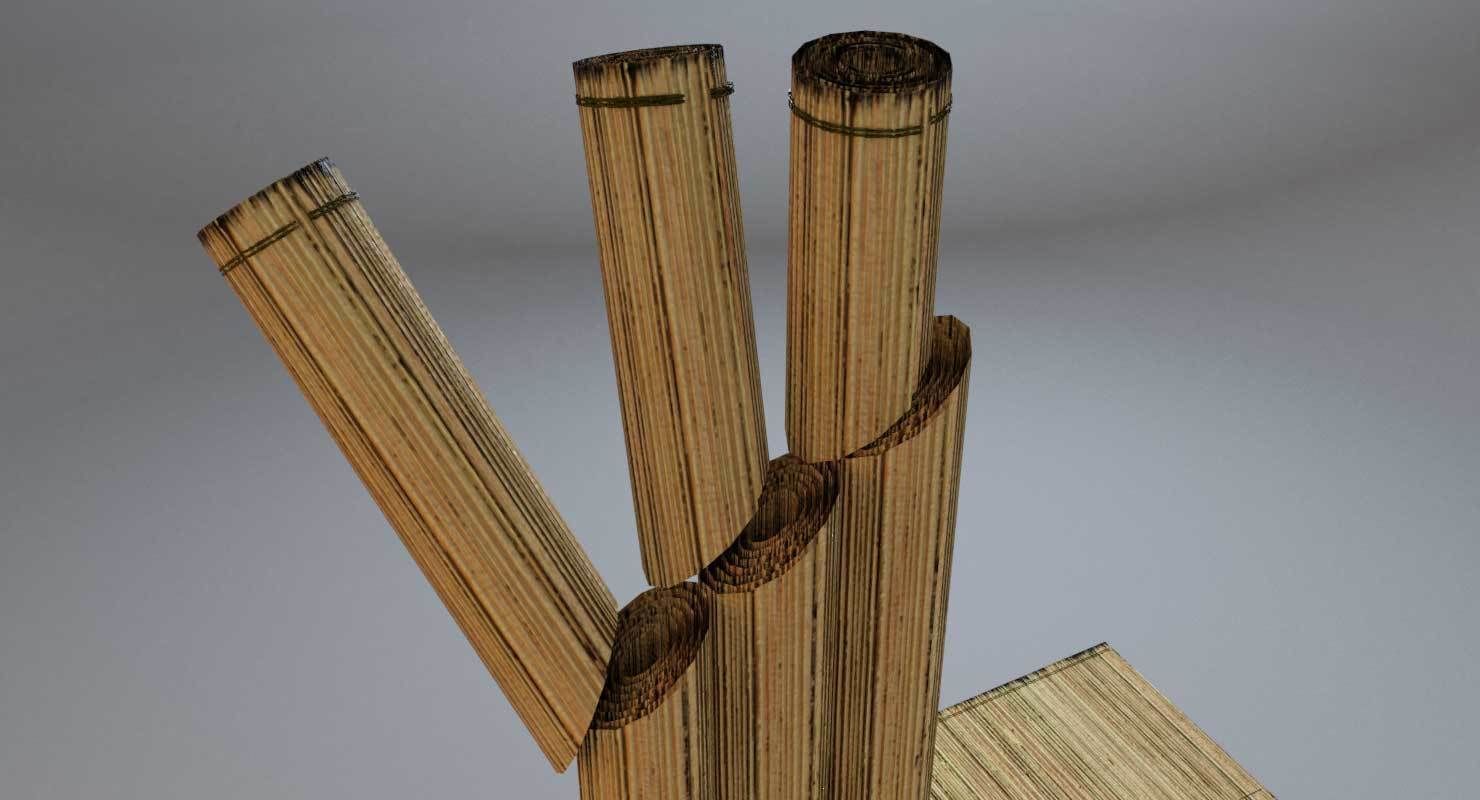 Bamboo Mat tatami 3D model_3