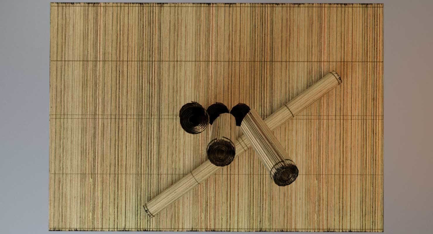 Bamboo Mat tatami 3D model_5