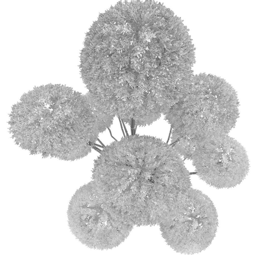 Cutted styled bush buxus in pot 3D model_10