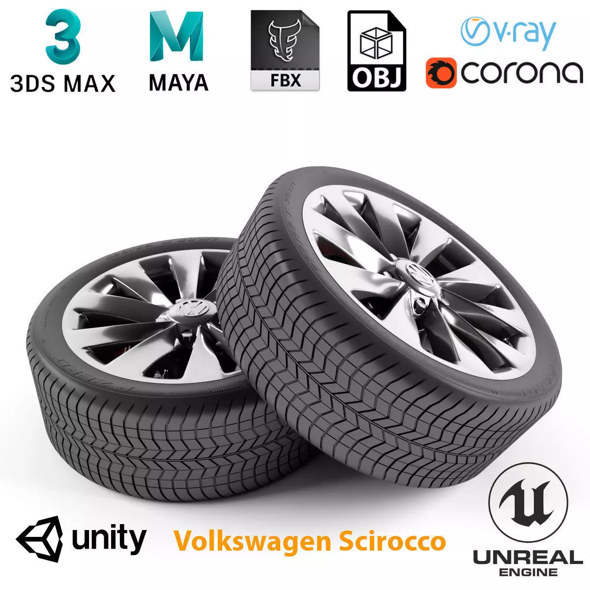 Volkswagen Scirocco Wheel 3D model_0