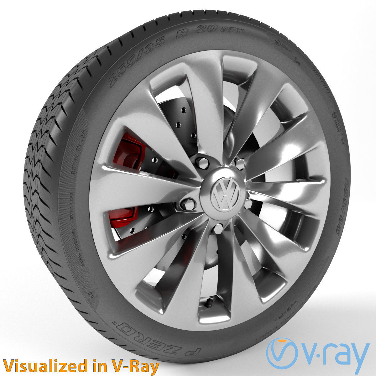 Volkswagen Scirocco Wheel 3D model_2