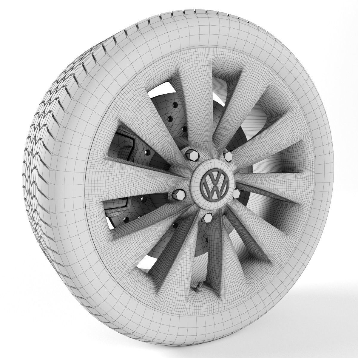 Volkswagen Scirocco Wheel 3D model_4