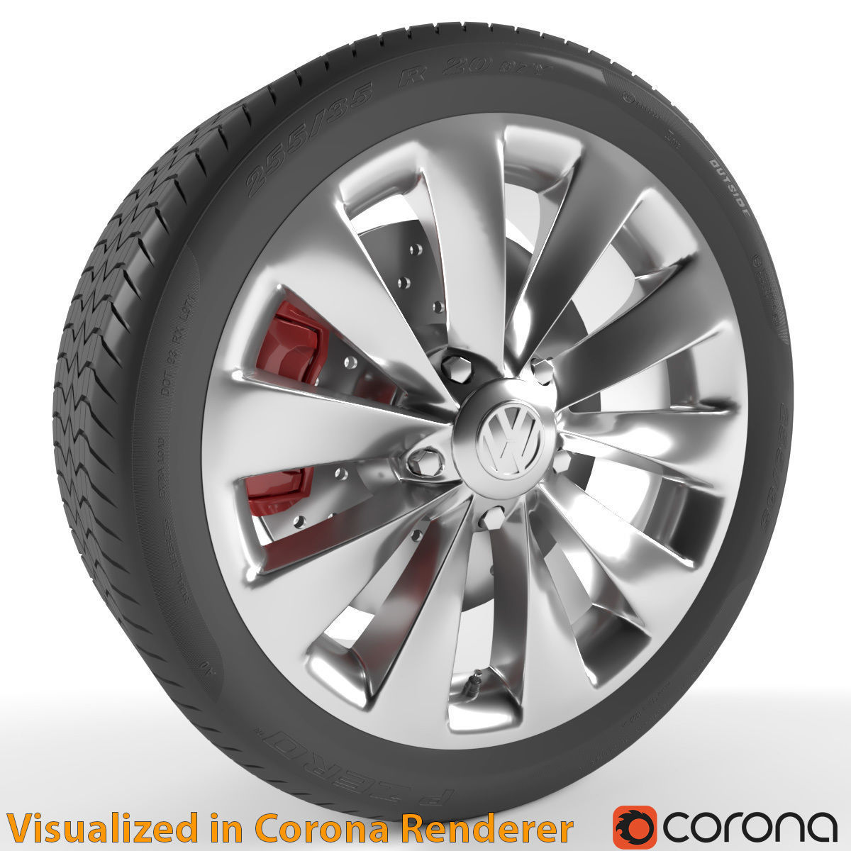 Volkswagen Scirocco Wheel 3D model_3